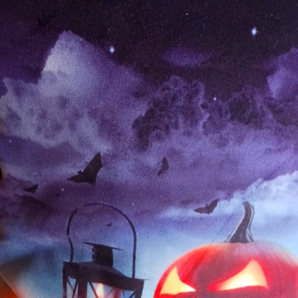 Halloween/Harvest, L.E.D. light-up"jack-o-lantern pillow,16x16 inch, NEW - Picture 4 of 8